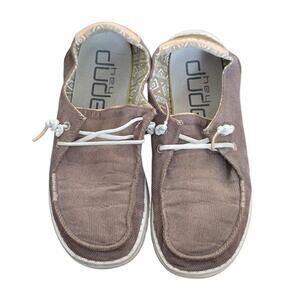 Hey Dude Womens Wendy Corduroy Chestnut Shoes Slip-On Lightweight Size 7